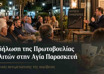 Εικαστικό για την εκδήλωση της Πρωτοβουλίας Πολιτών στην Αγία Παρασκευή με θέμα την ακρίβεια