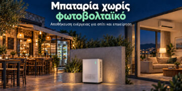 Μπαταρία χωρίς φωτοβολταϊκό για φθηνότερο ρεύμα στο κατάστημα και το σπίτι